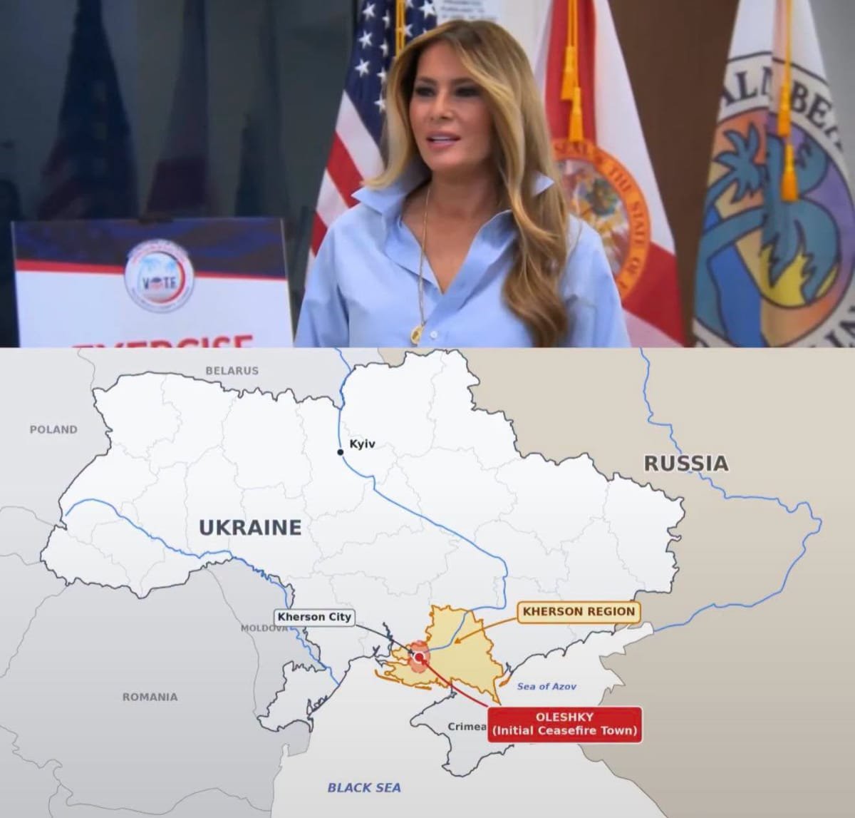 Herson: armistițiu temporar negociat cu implicarea Melaniei Trump, după ani de atacuri rusești