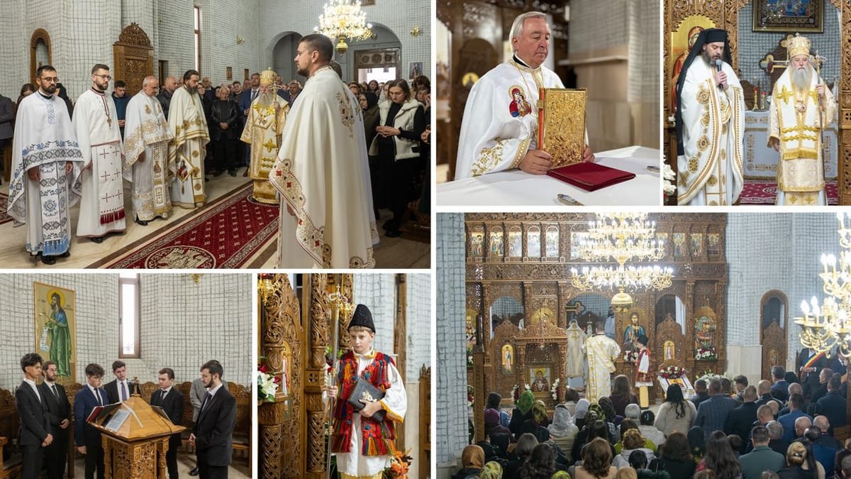 Hramul bisericii de lemn a Mănăstirii Dobric, cu Preasfințitul Samuel Bistrițeanul