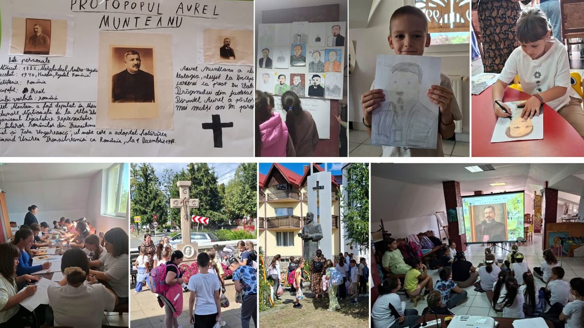 Huedin: copiii au aflat despre viața și jertfa protopopului martir Aurel Munteanu, într-un atelier educativ
