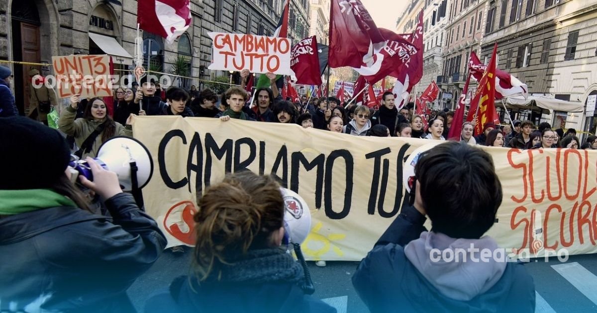 În Italia, zeci de mii de elevi și studenți ies în stradă împotriva Guvernului Meloni