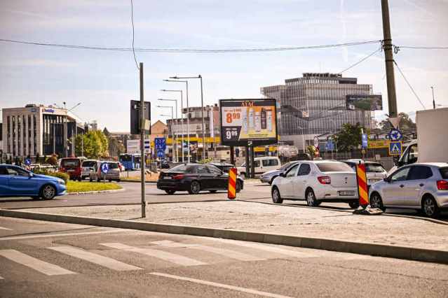 Insulă de refugiu pentru pietoni pe Șoseaua Alba Iulia din Sibiu, lângă Lidl, aprobată de Comisia de circulație