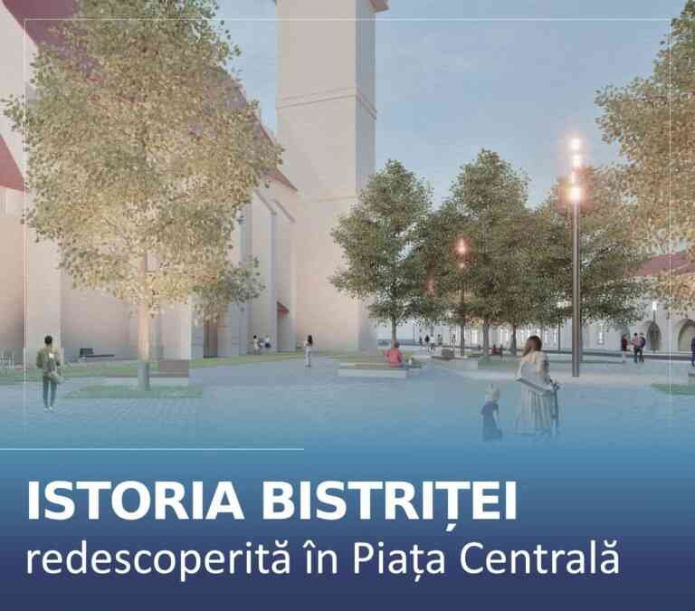 Istoria Bistriței, reconstituită în pavajul din Piața Centrală