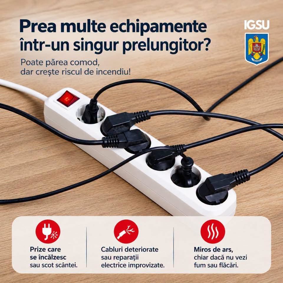 ISU Cluj avertizează: instalațiile electrice defecte sau suprasolicitate pot provoca incendii în locuințe