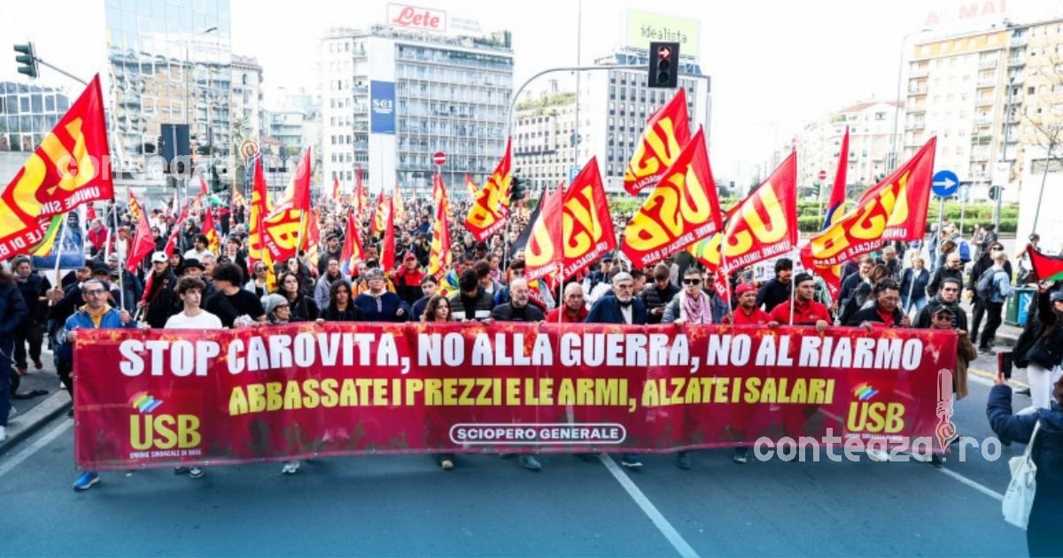 Italia, proteste în peste 50 de orașe împotriva scumpirilor, reînarmării și Guvernului Meloni