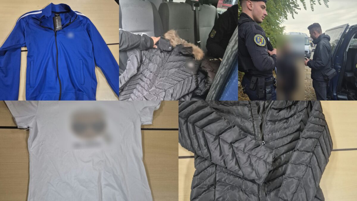 Livezile: 31 de articole vestimentare susceptibile a fi contrafăcute, ridicate de jandarmi FOTO