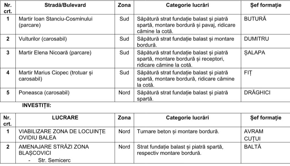 Lucrări SDM Timișoara astăzi: reparații și întreținere pe străzi, alei, trotuare și poduri