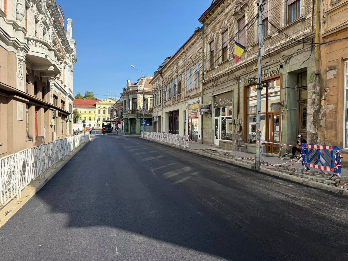 Lugoj: strada Unirii a fost asfaltată, iar lucrările la Podul de Fier se apropie de final