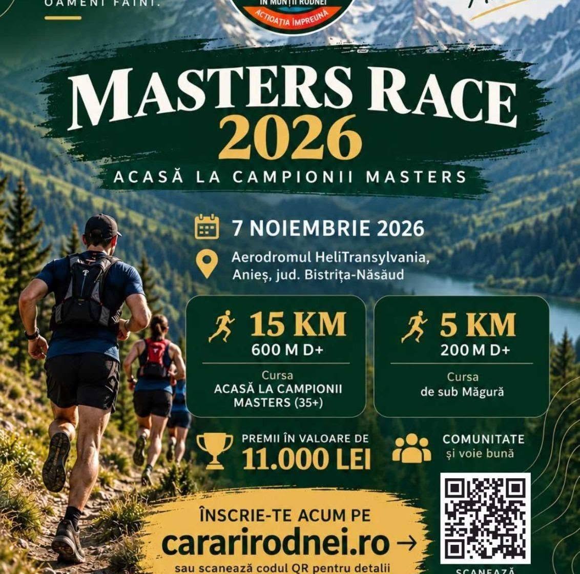 Maieru: competiția Masters Race 2026 se alergă pe 7 noiembrie, la poalele Munților Rodnei