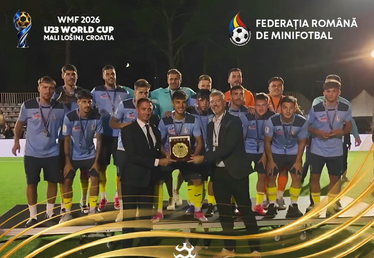 Mali Lošinj: România, argint la Cupa Mondială de minifotbal U23, după finala pierdută cu Serbia