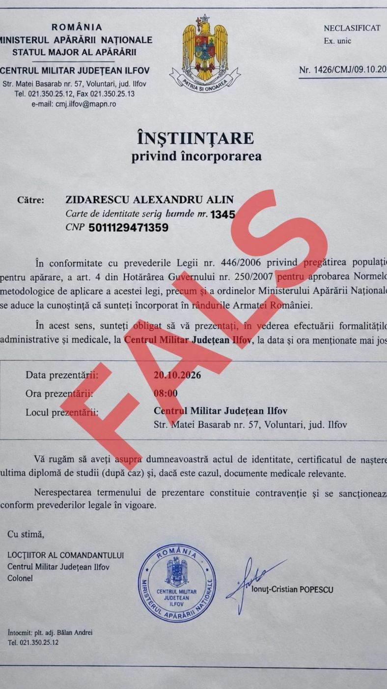 MApN semnalează o nouă dezinformare despre o presupusă încorporare de urgență a tinerilor din România