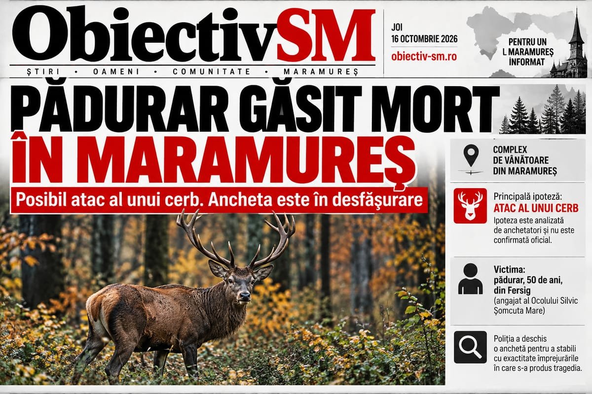 Maramureș: pădurar de la OS Șomcuta Mare, găsit mort; ipoteza anchetatorilor este un atac de cerb