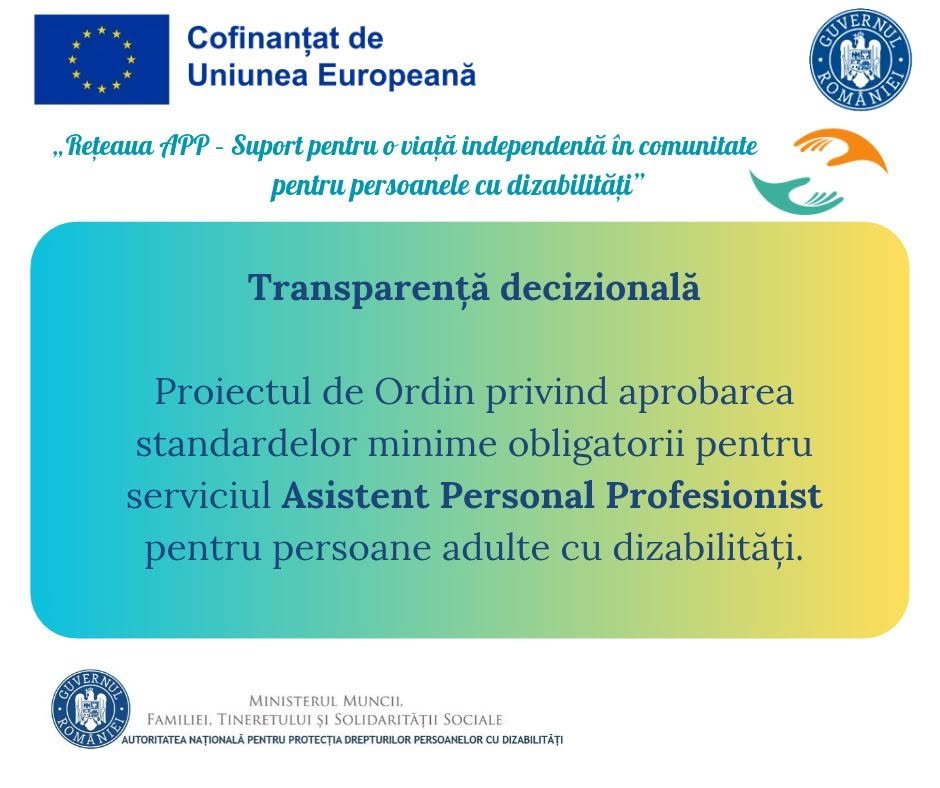 Maramureș: standarde minime propuse pentru asistenții personali profesioniști ai adulților cu dizabilități