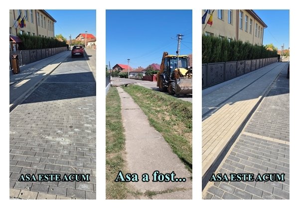 Marca: în fața școlii a fost amenajată o parcare modernă, o stație de autobuz și un gard nou