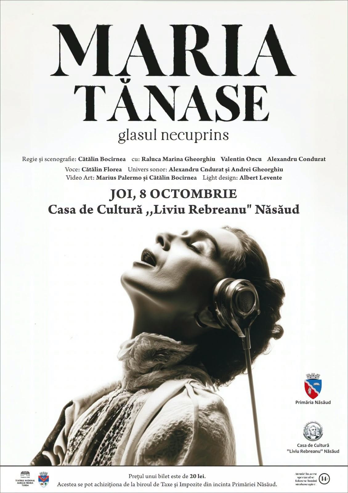 Maria Tănase, omagiată la Năsăud, județul Bistrița-Năsăud: Spectacolul „Glasul necuprins” vine pe scena Casei de Cultură