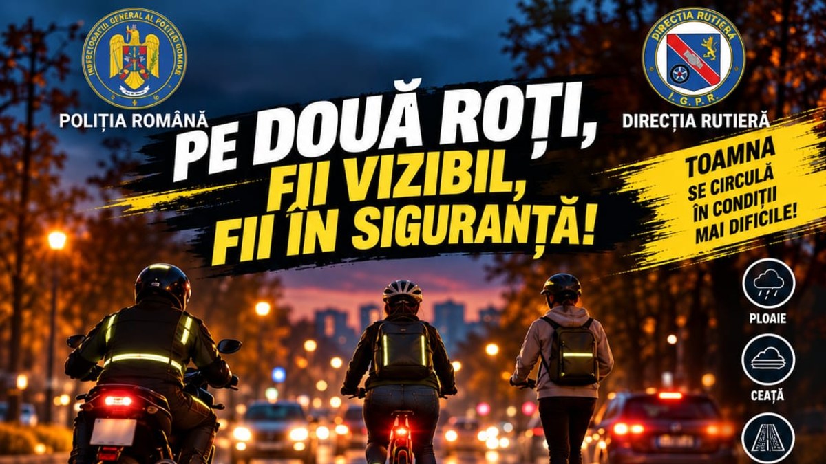 Motocicliști, bicicliști și trotinete electrice, în atenția poliției rutiere în octombrie