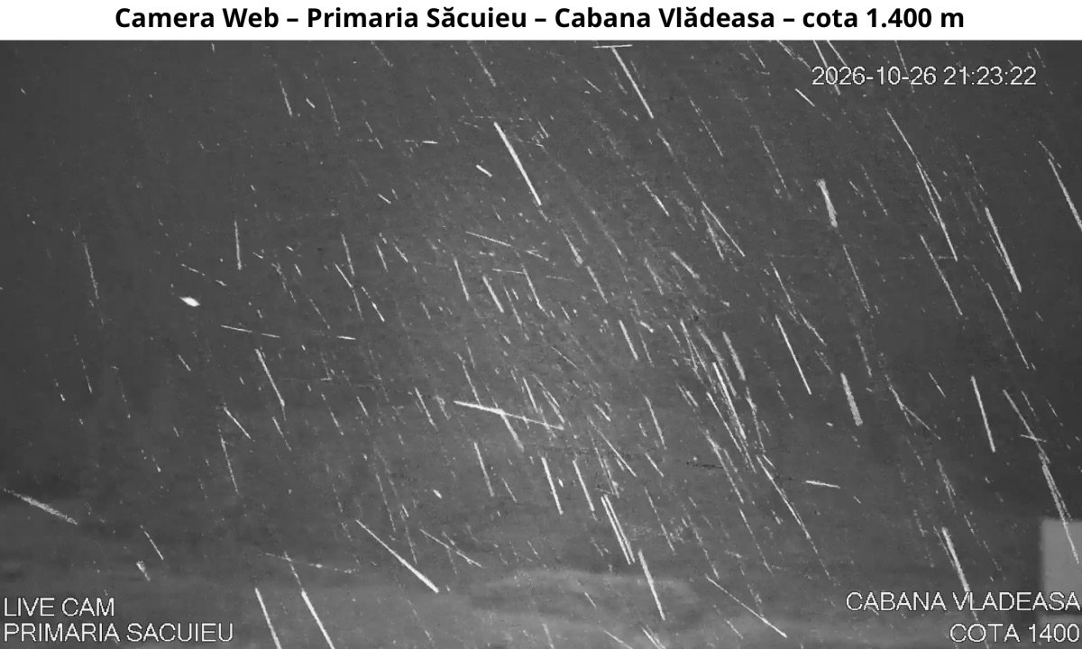 Munții Clujului: zăpadă pe Vlădeasa și temperaturi sub zero, cu 4 centimetri de nea aseară