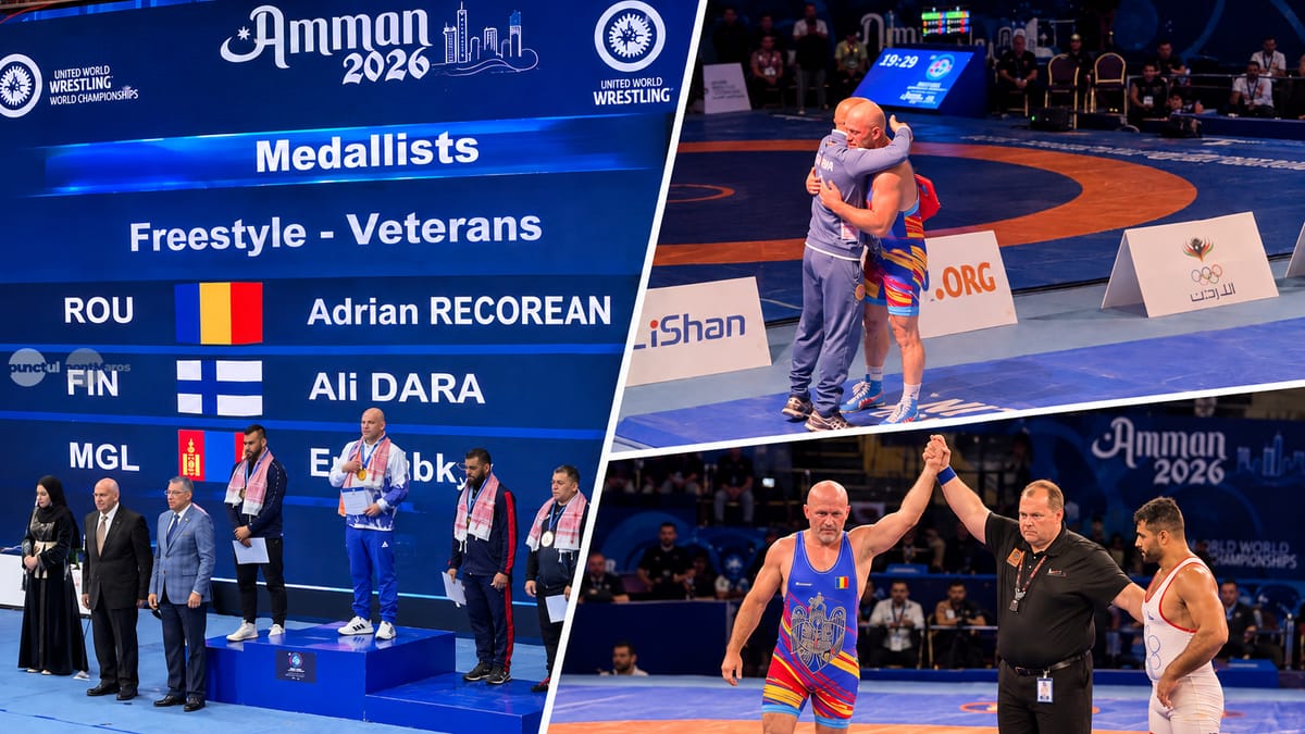 Mureșeanul Adrian Recorean, campion mondial la lupte pentru veterani, pentru a patra oară, la Amman