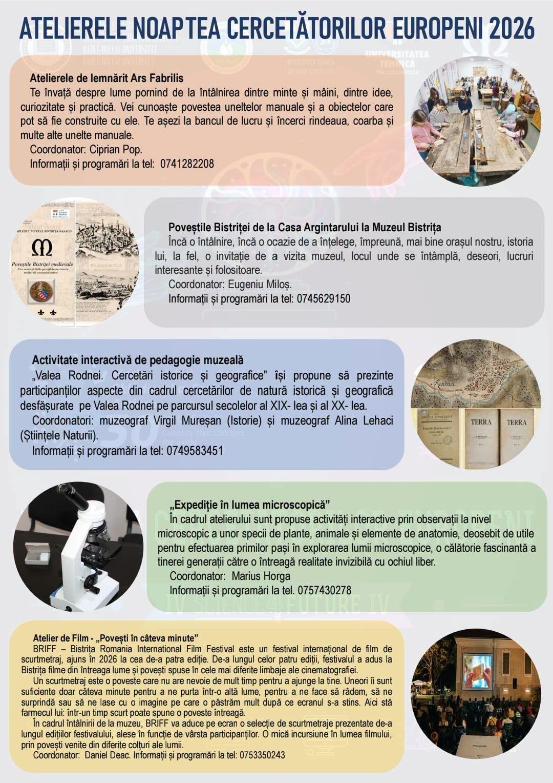 Noaptea Cercetătorilor Europeni 2026 aduce la Bistrița ateliere pentru toate vârstele