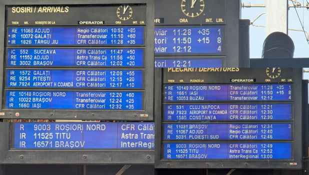 Întârzieri de până la o oră și jumătate la trenurile care ajung în București. Și garniturile dinspre Brașov au probleme!