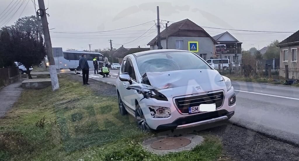 Odoreu: bărbat de 44 de ani, lovit de o mașină în timp ce traversa strada printr-un loc nepermis