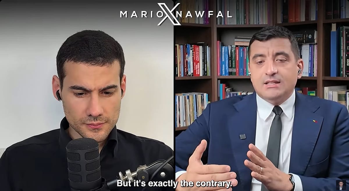 Opt fake-uri despre Călin Georgescu în interviul de 19 minute al lui George Simion pentru Mario Nawfal