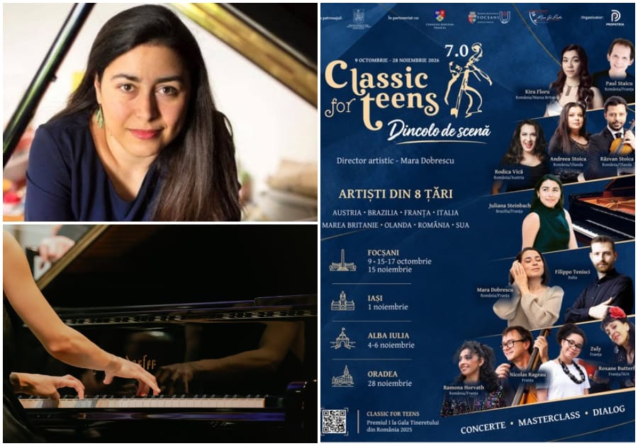 Oradea: pianista Juliana Steinbach susține recital și masterclass gratuit la Filarmonica de Stat