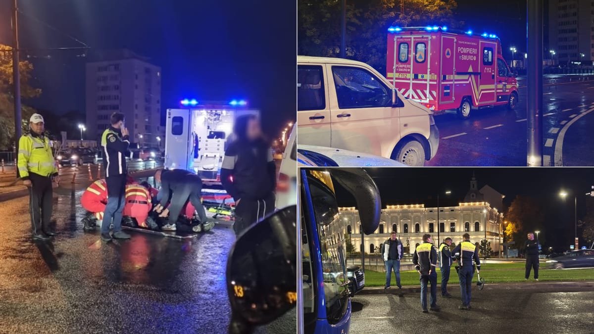 Oradea: pieton lovit de o mașină în Centrul Civic, după ce ar fi traversat neregulamentar