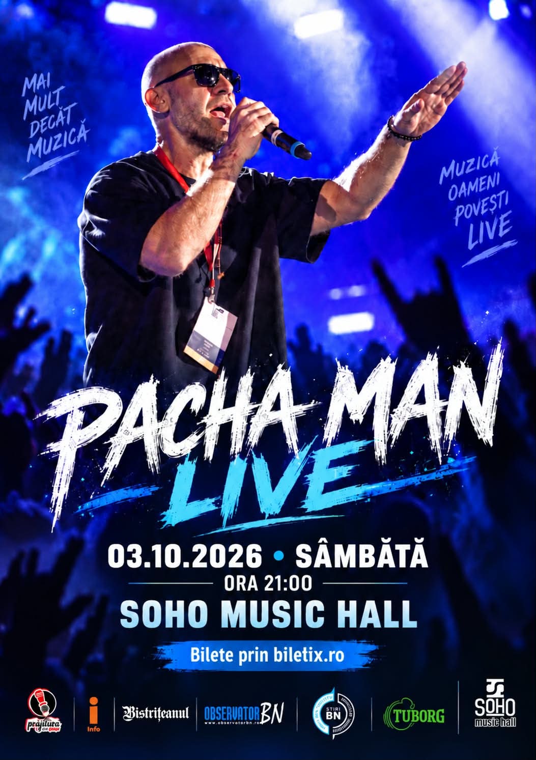 Pacha Man vine la Bistrița! Concert live pe 3 octombrie la Soho Music Hall!