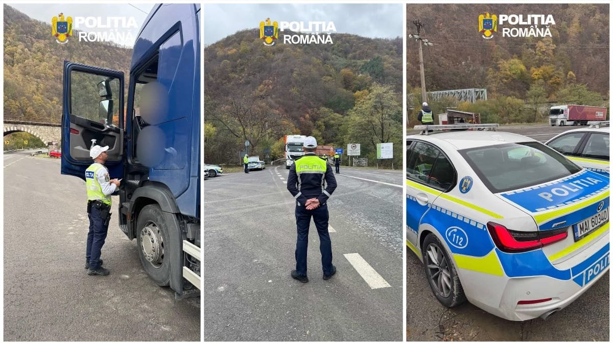 Pe DN7, în Valea Oltului, polițiștii au aplicat 79 de sancțiuni în trei ore de controale