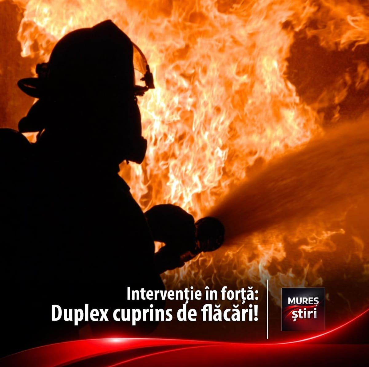 Periș, comuna Gornești: incendiu la un duplex, acoperișul a ars pe 130 mp, fără victime