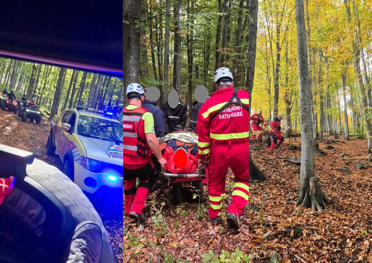 Pietroasa, Satu Mare: o persoană cu fractură de bazin, evacuată de salvamontiști după accident cu ATV