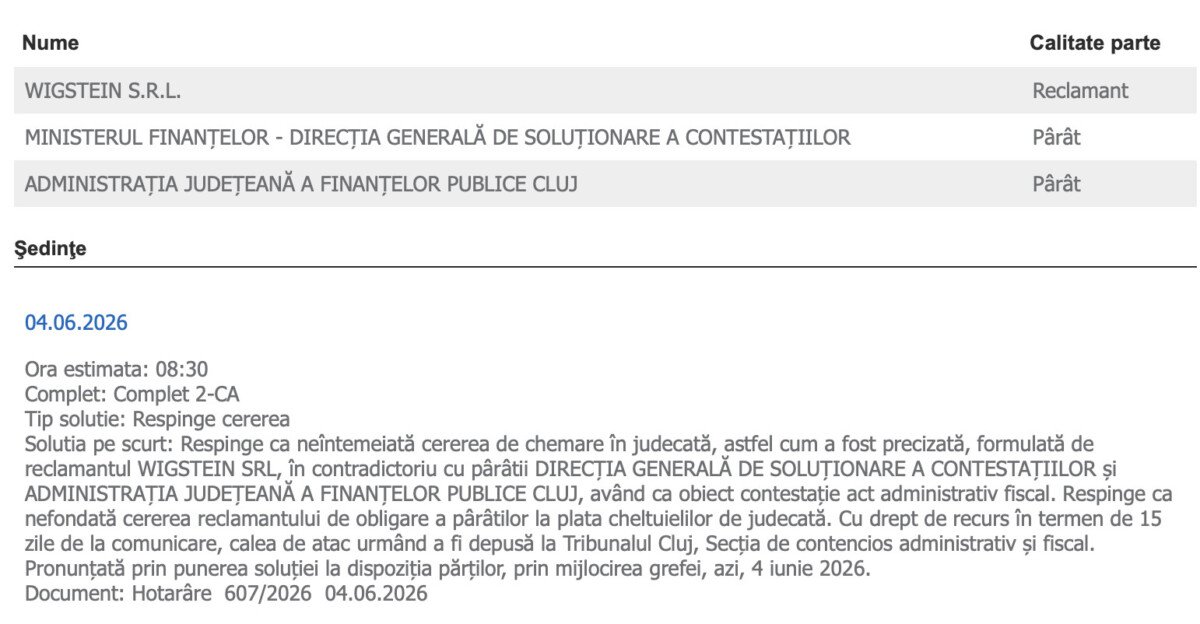 Piglișan, obligat să plătească peste 200.000 de lei datoriile Wigstein SRL la ANAF
