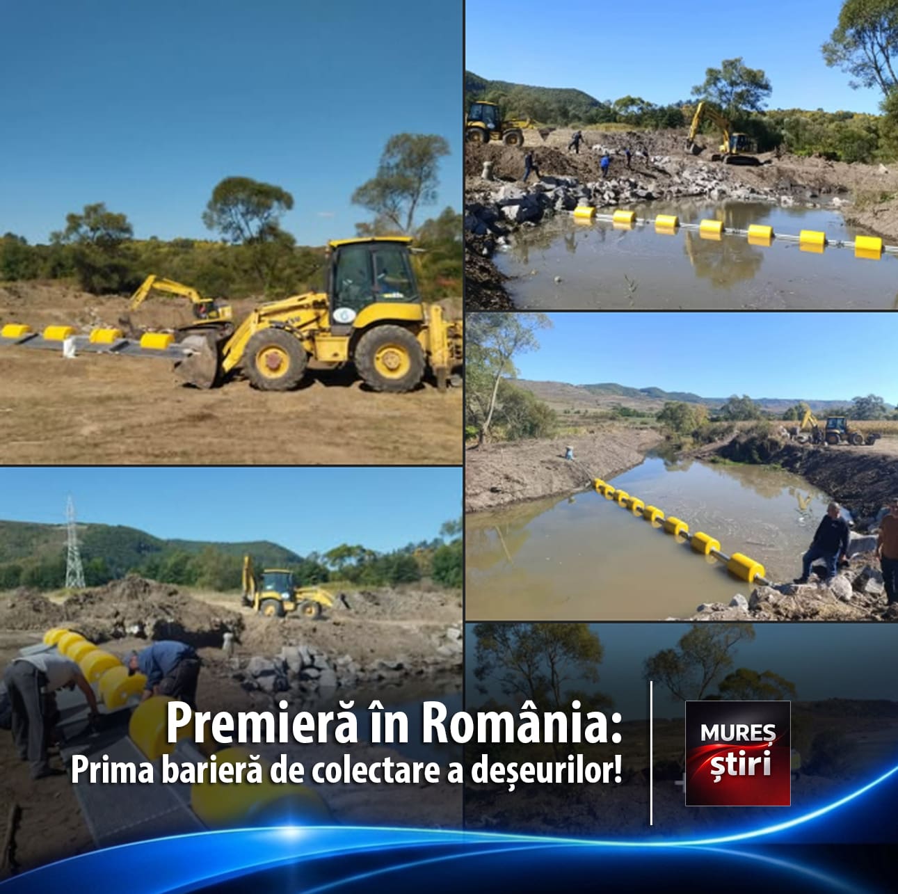 Premieră ecologică pe râul Corund: Prima barieră inovatoare de colectare a deșeurilor plutitoare, instalată prin forțe p