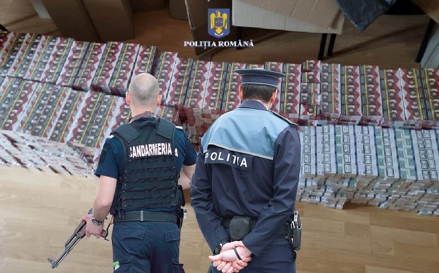 Presupusă rețea de contrabandă din Orăștie, destructurată; 4,4 milioane de țigarete confiscate la Cugir