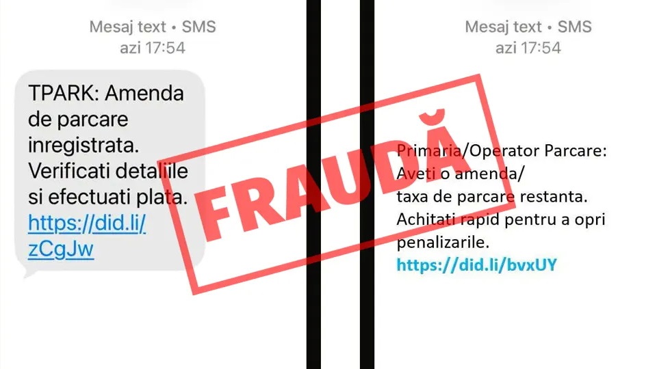 Primăria Cugir avertizează asupra unei fraude prin SMS în numele TPARK, cu link pentru plata parcării