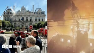 Primăria istorică dintr-un oraș francez a fost cuprinsă de flăcări, iar locuitorii sunt șocați