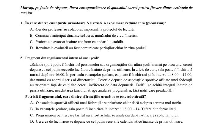 Profesorii au susținut la concursul național de directori un test-grilă cu 20 de întrebări, în 60 de minute