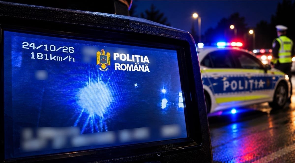 Recea, Maramureș: șofer prins cu 181 km/h în zonă cu limită de 50 km/h, amendat și cu permisul suspendat