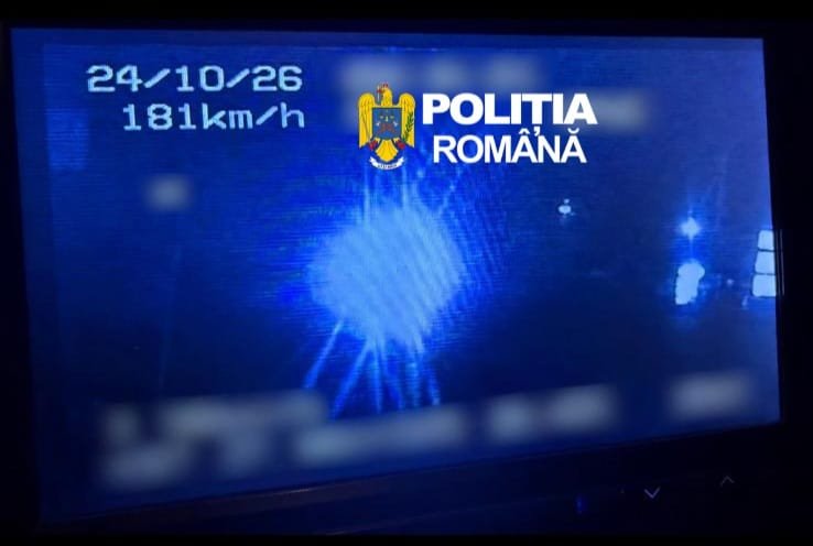 Recea: șofer cu permisul suspendat, prins cu 181 km/h, amendat cu peste 3.000 de lei