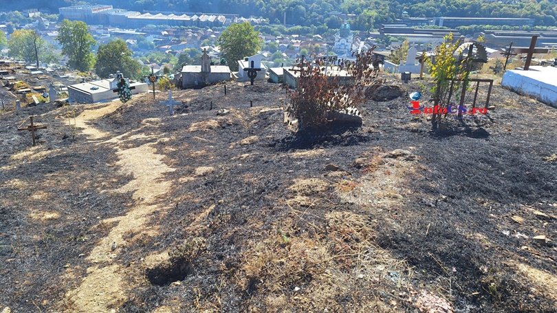 Reșița: Cimitirul 2-3 a fost mistuit de flăcări, sute de morminte arse înainte de Ziua Morților VIDEO