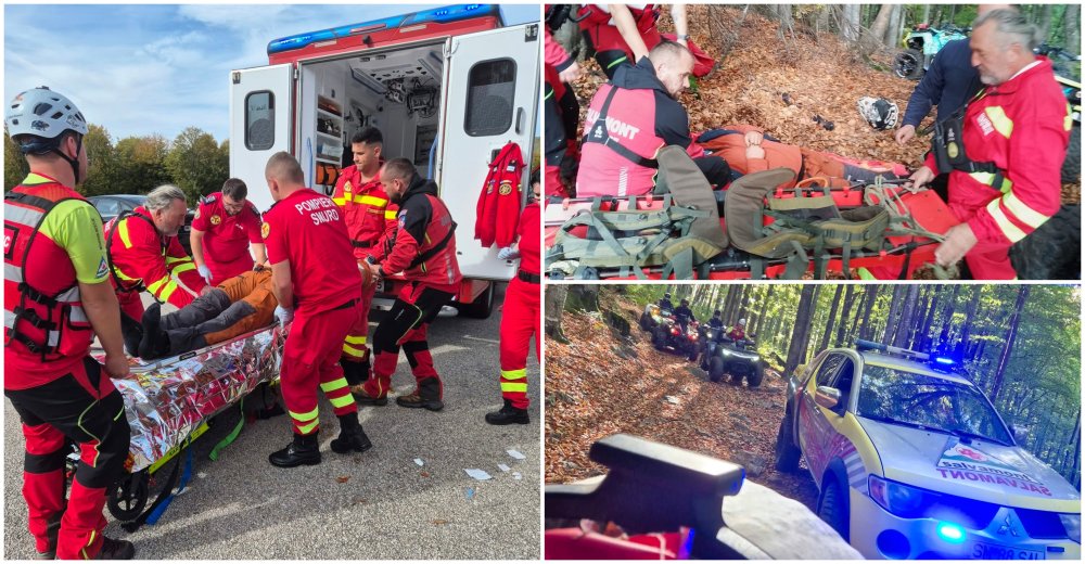 Satu Mare: persoană rănită cu fractură de bazin după un accident cu ATV în masivul Pietroasa