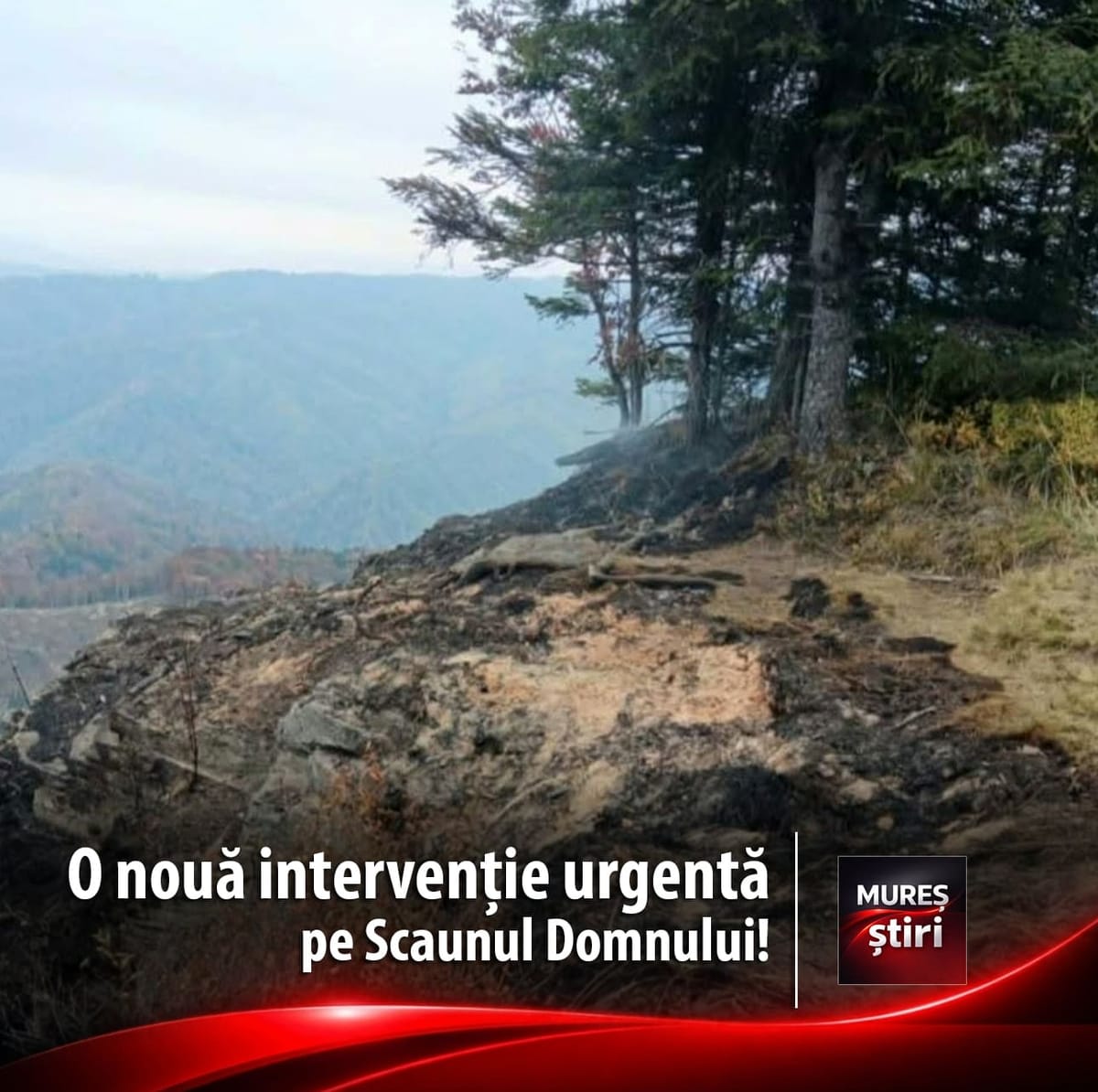 Scaunul Domnului: Salvamont și ISU Mureș intervin din nou pentru stingerea unor focare de incendiu