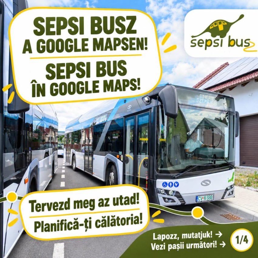 Sfântu Gheorghe: cursele Sepsi Bus pot fi planificate direct în Google Maps