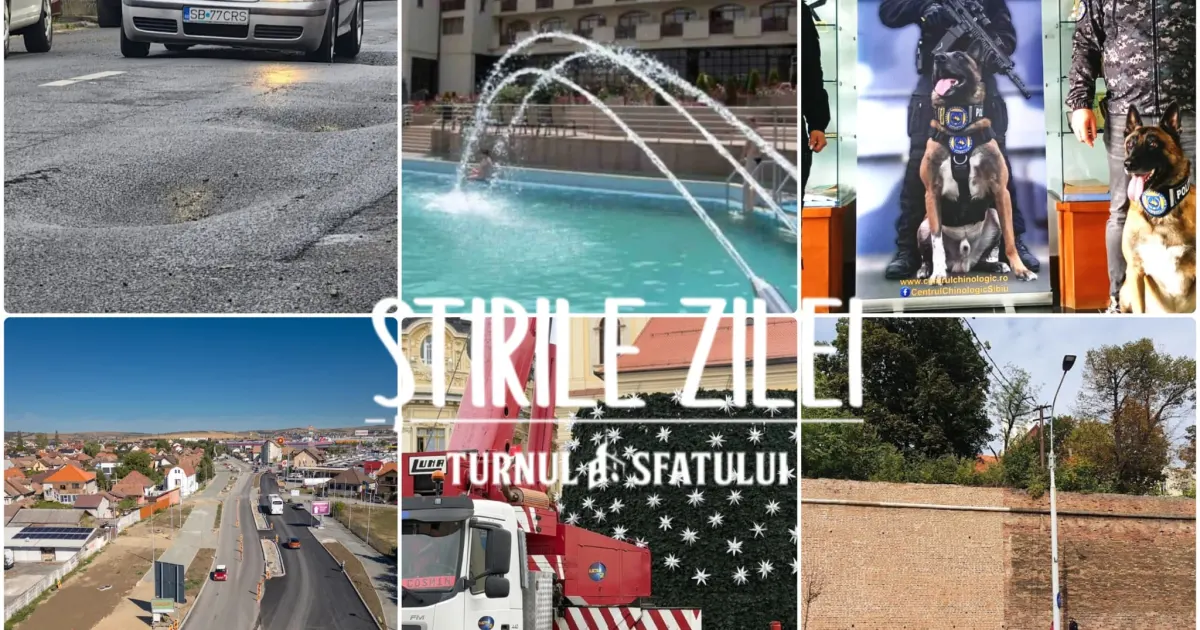 Sibiu: bradul din Piața Mare, mutat în centru, iar planul de evacuare la baraj vizează 51.000 de sibieni