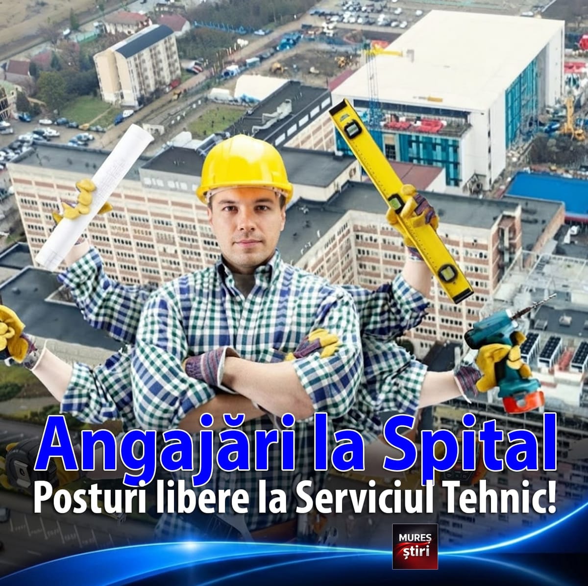 Spitalul Clinic Județean de Urgență Târgu Mureș scoate la concurs 6 posturi vacante în Serviciul Tehnic
