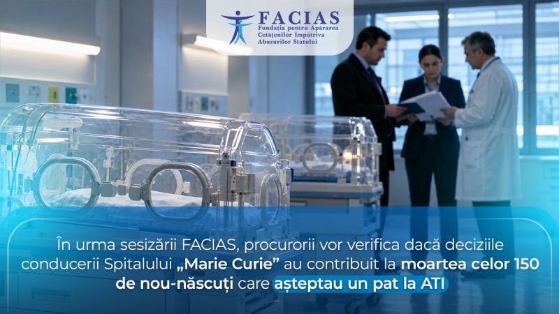 Spitalul „Marie Curie”: procurorii verifică dacă conducerea a contribuit la moartea a 150 de nou-născuți