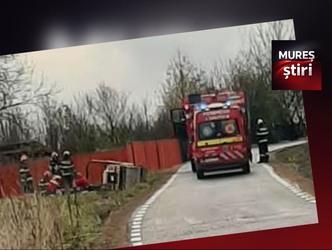 Suseni: persoană surprinsă sub un utilaj, pompierii din Reghin intervin de urgență pentru degajare