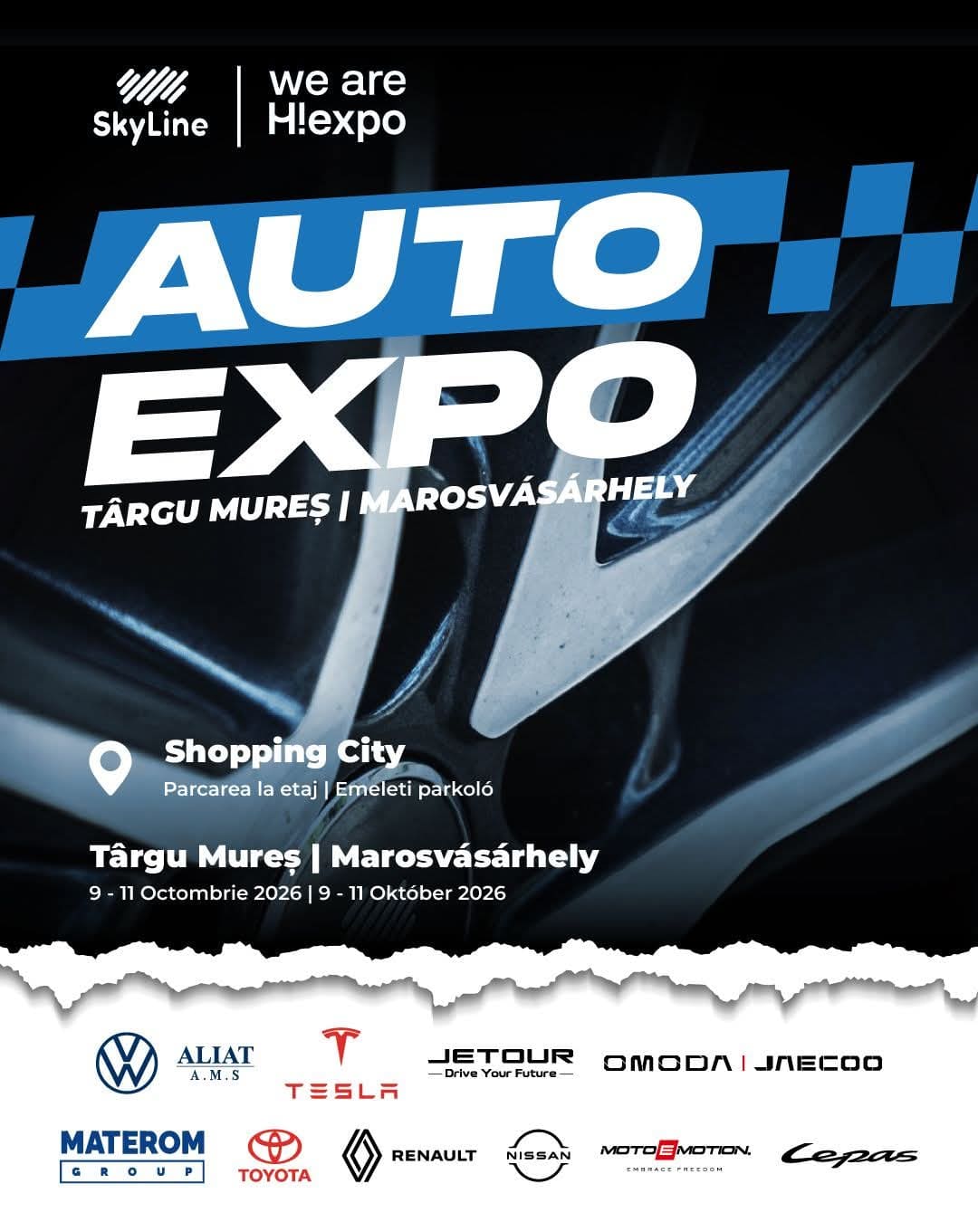 Târgu Mureș: Auto Expo Mureș – Maros 2026 aduce trei zile de modele auto, vehicule electrice și motociclete