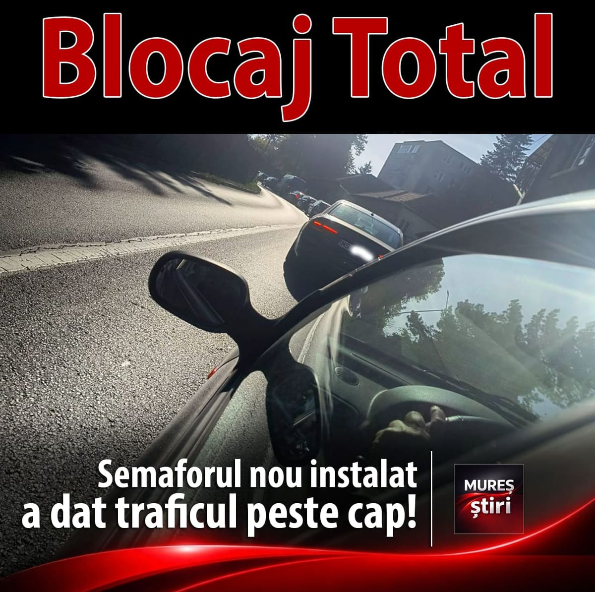 Târgu Mureș: semaforul nou de pe strada Papiu blochează traficul pentru 15 minute