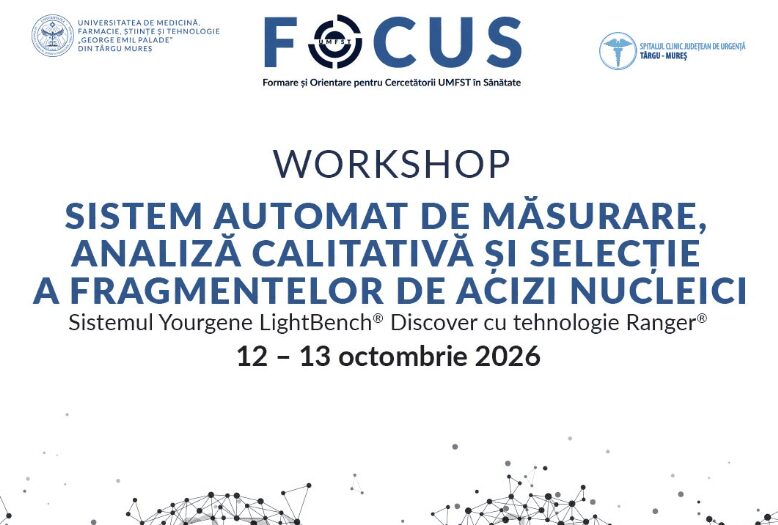 Târgu Mureș: workshop de instruire practică la UMFST, 12–13 octombrie, în cadrul proiectului FOCUS